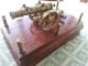 Antique Cannon Brass Statue Made In England British Empire On Wood Stand British photo 3