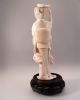Antique Faux Ivory Geisha Figure Japan Japanese Figurine 19th Century Signed Netsuke photo 2
