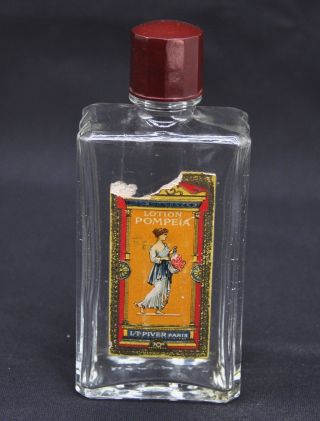 1920s Vintage Ad Sign Glass Bottle Lotion Pompeia L.  T.  Piver Paris photo