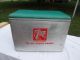 Vintage (7 - Up) Coolerpadded Green Vinyl Top (quality Cronstroms Servvice) Ice Boxes photo 1