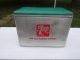 Vintage (7 - Up) Coolerpadded Green Vinyl Top (quality Cronstroms Servvice) Ice Boxes photo 3