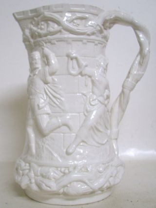 Antique Mintons 18th - Century - Style Staffordshire Salt - Glazed High - Relief Pitcher photo
