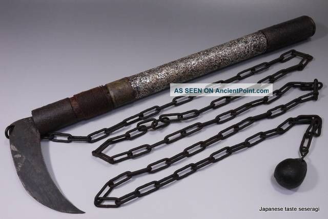 Japanese Old Kusarigama Mother - Of - Pearl Sickle & Chain / Sword Lance Ninja Other photo