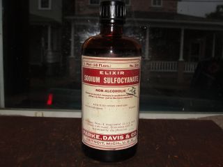 Amber Early 1900s Parke Davis Labeled Medicine Bottle Detroit Mi photo