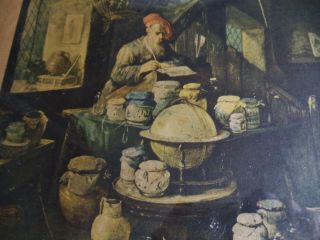 Antique Fisher Scientific An Alchemist In His Study Engraving Medicine Alchemy photo