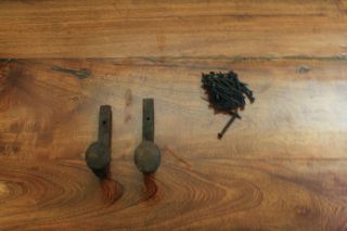 2 Old Railroad Spike Horse Tack Hooks,  Barn Handles,  Or Knobs Retro Vintage photo