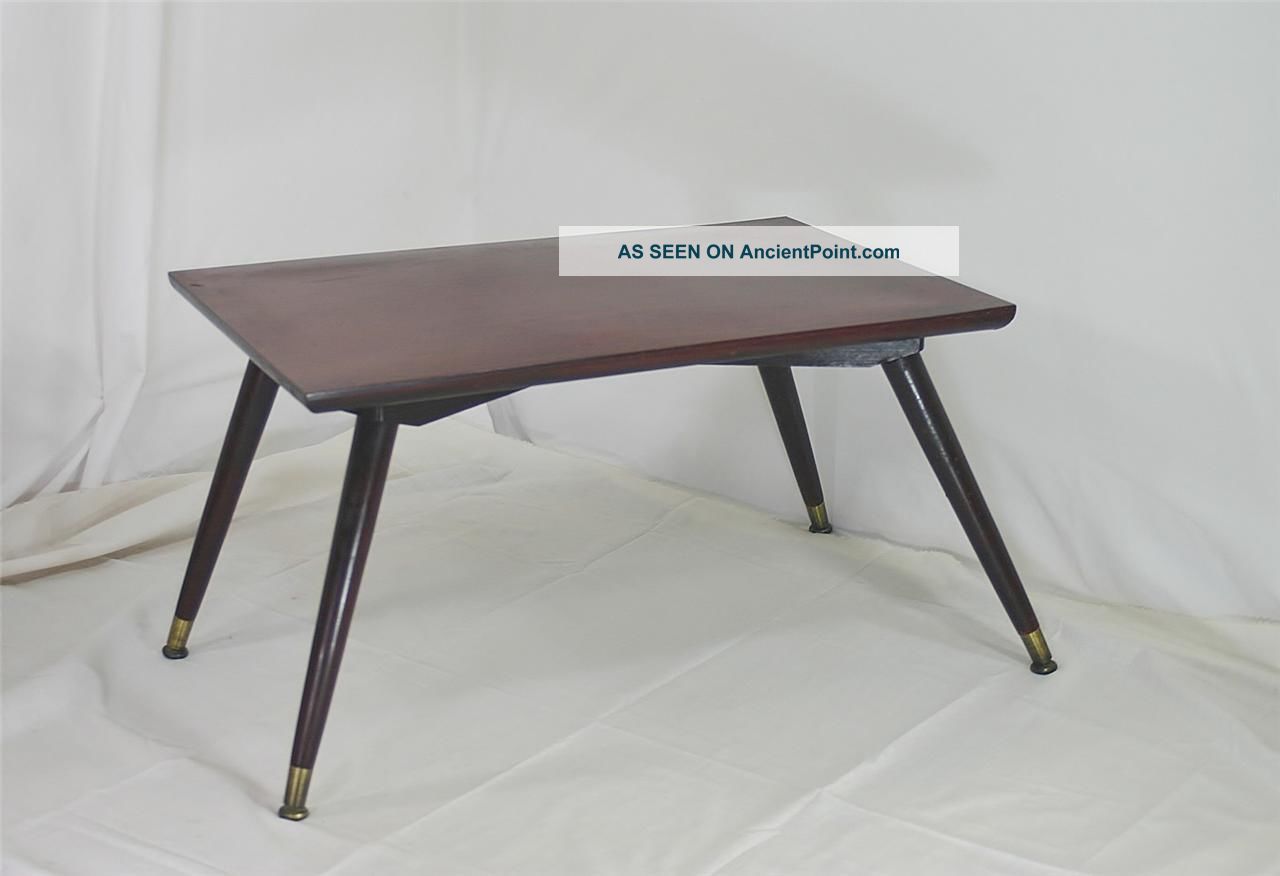 Mid Century Modern Cocktail Coffee Serving Table Lazy Susan Side Game Table Mid-Century Modernism photo