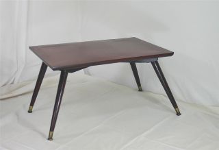 Mid Century Modern Cocktail Coffee Serving Table Lazy Susan Side Game Table photo