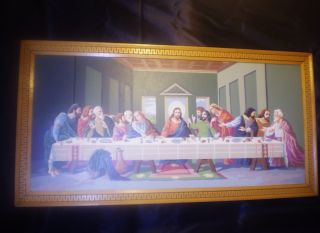 Art Deco,  Vintage The Last Supper Painting,  Paint By Number Craft Masters Christ photo