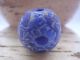 Rare Byzantine Period Cobalt Blue & Light Blue Spherical Mosaic Glass Bead Roman photo 3