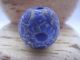 Rare Byzantine Period Cobalt Blue & Light Blue Spherical Mosaic Glass Bead Roman photo 8