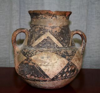 Ancient Asian Neolithic Amphora Pot Vase Antique Pottery Chinese Terracotta Clay photo