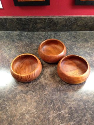 Set Of 3 Wood Bowls Farmhouse Country Kitchen Primitive Decor Bowl Set photo