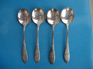 Williams Bros 1880 Silverplate 4 Gumbo Spoons Wb7 photo