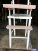 Vintage Primitive Antique Wood Shabby Country Baby Doll High Chair For Decor 1900-1950 photo 4