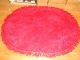 Rya Rug Red Oval 100% Cotton 4x6 Feet Mid Century Moderne Vintage Red Red Red Medium (4x6-6x9) photo 1
