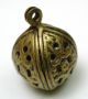 Antique Brass Perfume Button Ball Filigree Cage Design 1890s Buttons photo 2