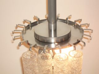 Vintage Chandelier Chrome 2light Fixture For Glass Tubes Mid Century Lamp Doria photo