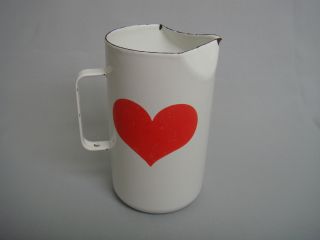 Vintage Rare Enamel Red Heart Pitcher Kaj Franck Arabia / Finel Finland photo