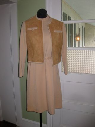 Vilano Wool And Suede Suit Dress Size 10 photo