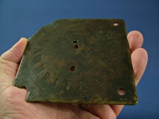A Small 18th C.  Copper Alloy Sundial Plate - Dated 1718. photo
