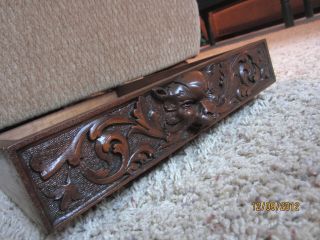 Carved Griffin Lion Victorian Drawer Pull Walnut Cabinet Handle Gothic Desk Knob photo