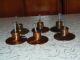 6 - Antique Round Decor Copper Drawer Pulls From The 1940 ' S - 2 