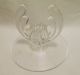 Pair Vintage Art Deco Pressed Glass Taper Candle Holders - 4 