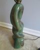 Mid Century Modern/danish Green/brown Pottery Lamp W/cone Shape Fiberglass Shade Mid-Century Modernism photo 4