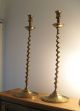 An Extra - Tall 19th Century Jacobean Style Candlesticks With Barley Twist Metalware photo 1