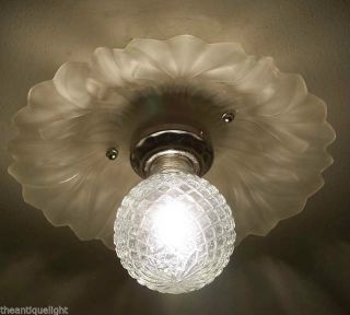 ((classy))  Ceiling Lamp Light Glass Shade Fixture Hall Entry Bath Closet photo
