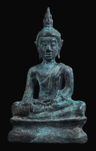 Da - Ma - Lay Rare Antique Singha Bronze Buddha Statues High 5 Cm & photo
