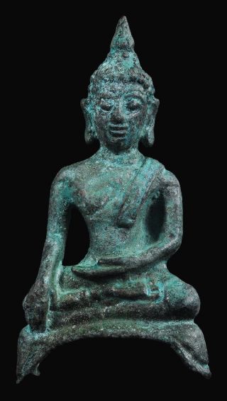 Da - Ma - Lay Rare Antique Sukhothai Bronze Buddha Statues High 5 Cm & photo
