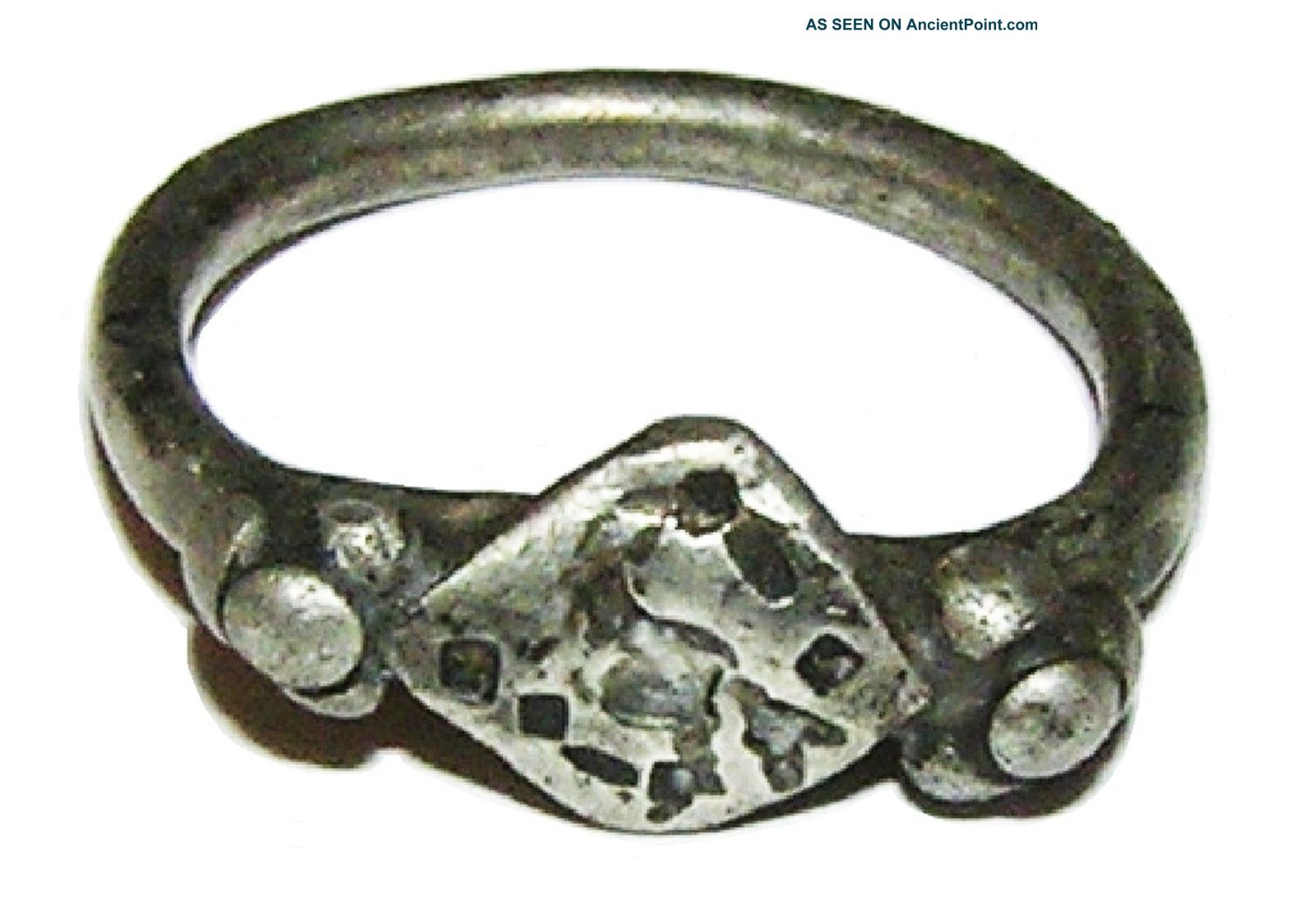 Fantastic Merovingian Saxon Period Silver Signet Ring / Ravens C.  6th Century Ad Uncategorized photo