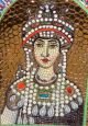 Mid Century Modern Deruta Mosaic Portrait Plaque Plate Italian Pottery Signed Byzantine photo 1