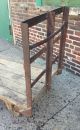 Vintage 3 Wheel Industrial Cart - Iron & Wood Plank Construction Old Steam Punk 1900-1950 photo 8