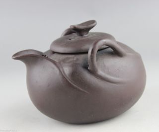 Antique Chinese Yixing Zisha Teapot Dark - Red Modelling Of Rare Pottery Teapot025 photo