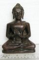 Exquisite 2 Piece Mandalay Period Set Bronze Gautama Buddha And Bronze Stand Statues photo 4