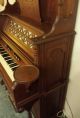 Antique High - Back Pump Organ With Ornate Carvings Mid 1800 ' S Keyboard photo 5