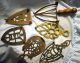 Antique Iron Trivets,  2 Brass & 4 Iron,  Unusual,  Strause Gas Iron Co,  Horse Shoe Trivets photo 1