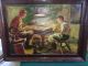 Old Oil Painting Shoemakers Scene Signed L.  V.  Ferenczy Hungary Other photo 5