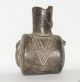 Rare Antique Pre Columbian Pottery Vessel Blackware Frog Bottle Chimu Peru A/f Latin American photo 3
