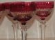 Set Of 4 Antique Val St Lambert Cranberry Ruby Red Crystal Hock Wine Stems Nr Stemware photo 3