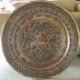 Antique Persian Isfahan Copper Tray King Hunting Scene Metalware photo 10
