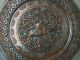 Antique Persian Isfahan Copper Tray King Hunting Scene Metalware photo 3