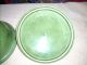 Vintage Green/pink Covered Serving Dish W/large Glass Rose Handle Dishes photo 4