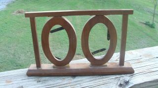 Vintage Folk Art Handmade Double Oval Picture Frame photo