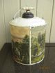 Rare Old Church Scene Antique Metal Steel Kerosene Gas Can Oil Handle Primitives photo 5