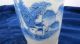 19th C.  Antique Blue & White Chinese Celadon Vase Village Landscape Boats Marked Vases photo 1