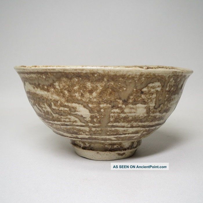 D024: Japanese Pottery Ware Tea Bowl With Very Good Style Of Glaze Bowls photo